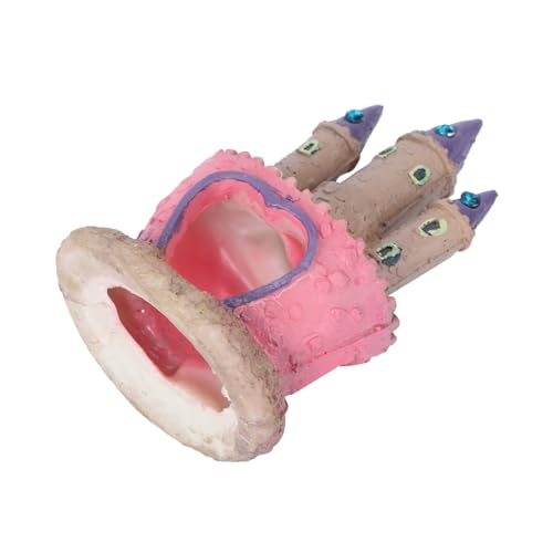 POPETPOP Aquarium Decorations Heart Castle - Fish Tank Decorations Cichlids Fish Hideout House for Girls Gift Toy Pink
