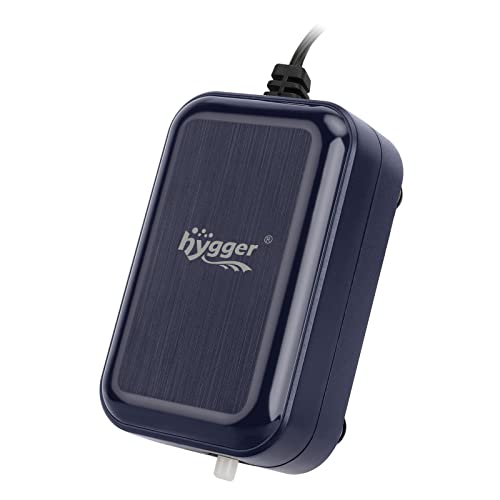 hygger Aquarium Air Pump,Adjustable Oxygen Pump，Silent Powerful Aerator Pump 2W/3W/4.5W/6W/ 1/2 Air Outlets Ultra for Up to 100 Gallon Tank - color: 2wSingle