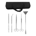 Aquarium Scissors and 5 in 1 Aquascaping Kit with Tweezers, Spatula for Fish Tank Cleaning and Aquatic Plant Trimming, Stainless Steel, Premium 5 Piece Set