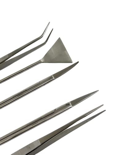 Aquarium Cleaning Set AQUASCAPING Tools 5 Pieces German Stainless Steel CYNAMED