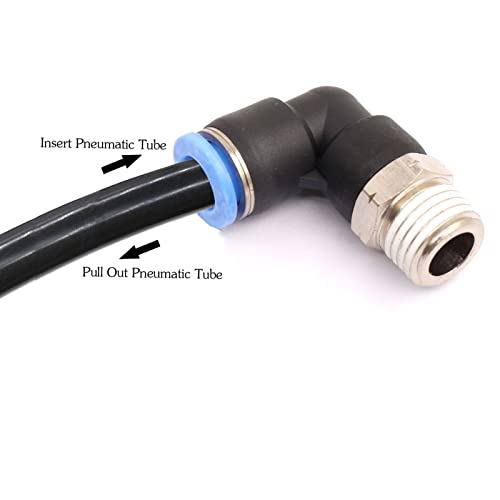 CEKER 1/8 Elbow Male Airlines Push Fittings 90 Degree Push to Connect Fittings Air Fittings, PL 4MM Tubing Od x 1/8" Npt Thread Pneumatic Push In Connectors Quick Connect Tube Fittings 2Packs - size: 4MM X 1/8" MNPT