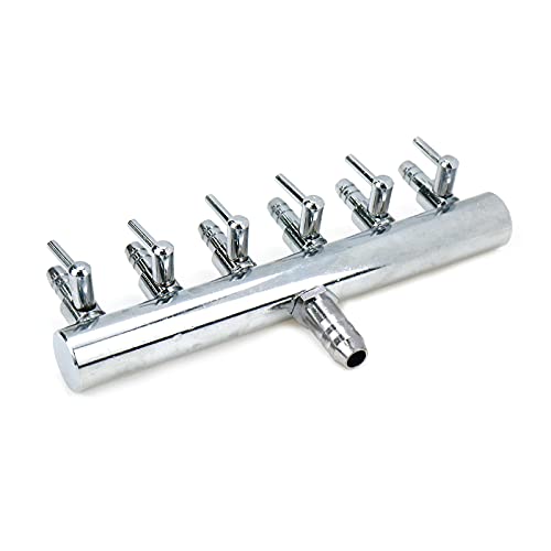 Air Flow Splitter Aquarium Stainless Steel 6 Ways Lever Control Valve - size: 6 Ways