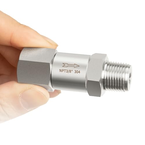 ChillWaves 304 Stainless Steel In-Line Split Check Valve 1" NPT Male x 1" NPT Female Thread, One-Way Non-return Check Valve for Backflow Prevention(1-PACK) - size: 1" MNPT x 1" FNPT, style: Split Check Valve