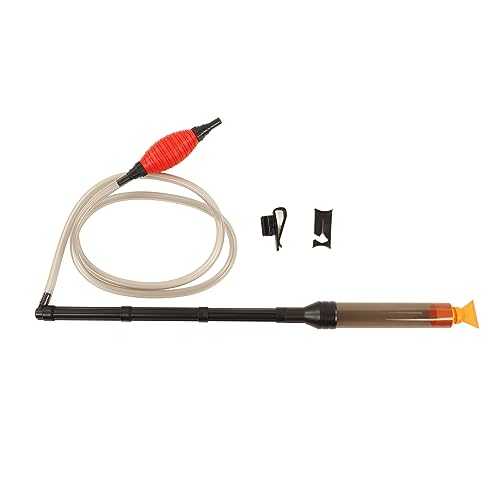 Aquarium Gravel Cleaner, Fish Tank Vacuum Cleaner with Red Air Bag, Manual Water Changer for Sand and Gravel, Includes Hose and Glass Scraper for Freshwater and Saltwater