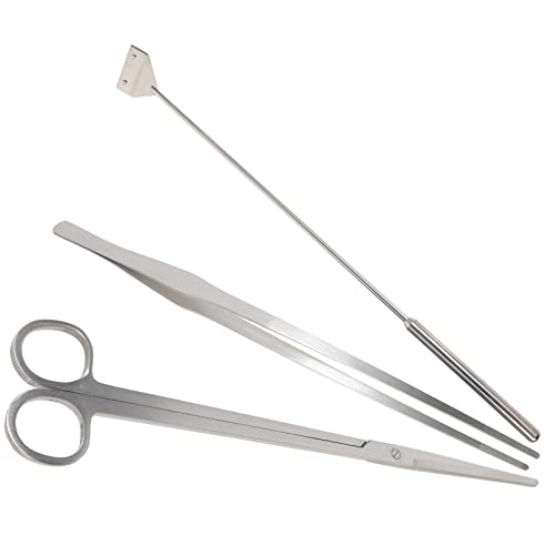 Sosoport Aquascaping Tools Set for Fish Tank Maintenance Tweezers Scissors Algae Scraper Efficient Aquarium Cleaning Kit for Tanks