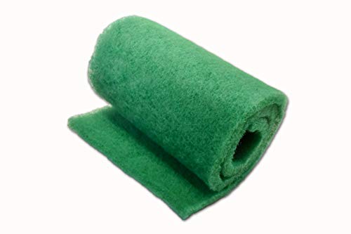 Green Coarse Filter Media, 2" Thick, 16" x 56" Roll, Perfect for Aquariums, Ponds or Water Gardens, Made in USA