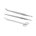 3 Pcs Stainless Steel Aquarium Tools Kit Extra Long Aquarium Tank Tweezers Scissors Aquatic Plant Tweezers for Fish Tank Plants