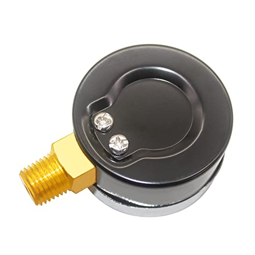 Joywayus Pressure Gauge 0 to 60 PSI Brass 1/4" Male NPT Thread Lower Mount, Multiple Function - size: 0-60PSI--1/4", style: No Glycerin Filled