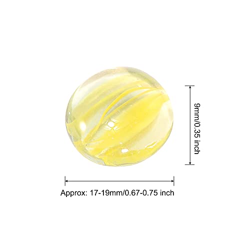 MECCANIXITY Decorative Flat Glass Marbles 17-19mm Rock Vase Filler Beads Pebbles Petal Yellow for Fish Tank Table Scatter Decor, 100 Pcs - color: Yellow