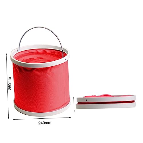 Gatuida Portable Folding Water Bucket Collapsible Container for Camping Hiking Fishing and Outdoor Activities Red - color: Red