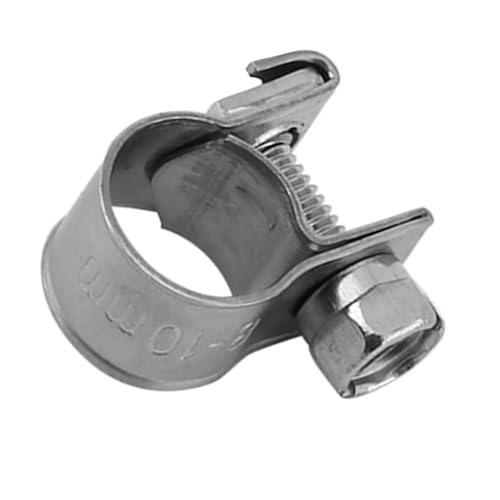 10pcs Stainless Steel Hose Clamps – Adjustable 6-20mm Fuel Line Pipe Clips for Air, Water, Silicone & Fuel Hoses (8-10Mm) - size: 8-10Mm