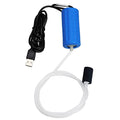 Aquarium Air Pump Mini USB Fish Tank Oxygen Air Pump Portable Ultra Silent Air Aerator Pump Energy Saving Oxygen Bubbler with Air Stone and Single Outlet Silicone Tube 1W - color: Sky Blue