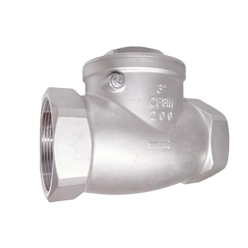 3" Stainless Steel Check Valve, NPT Threaded Horizontal Check Valve Check valve to prevent backflow, check valve for water, oil and air, also available with compressor DN80 - size: 3"(DN80)