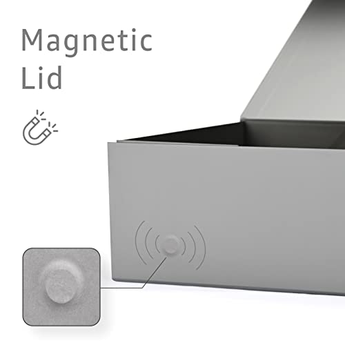 LIFELUM Large Gift Box,13.85 x 8.35 x 4.45 inch Grey Gift Box Set of 5 with Magnetic Lid for Presents with Ribbon,Card,Shredded Paper Filler Gift for Mom Valentine's Day,Christmas Presents - color: Grey, size: 1 count (Pack of 5)
