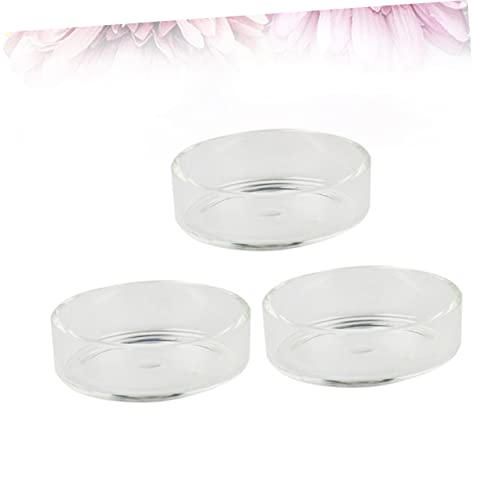 GANAZONO 5pcs Crystal Shrimp Feeding Bowl Round Transparent Feeder Dish for Shrimp Fish and Reptiles Durable Aquarium Supplies for Beautiful Tank Decoration - size: Size 2