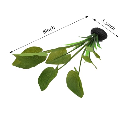 Silk Aquarium Plants for Betta Fish Tank, 2 Pcs 7.8 Inch Small Silk Aquarium Plant Aquatic Water Grass Decoration (Green, 8 Inch) - color: Green