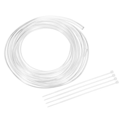 uxcell Flexible PVC Tubing, 2mm ID x 4mm OD - 6.6 Feet Long Clear Vinyl Water Pipe, Lightweight Plastic Hose Water Pipe with Zip Ties for Aquaponics, Air Hose, Irrigation - size: 2mm ID x 4mm OD