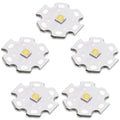 5Pcs 3W White Full Spectrum 3535 SMD High Power LED Chip with Aluminum Plate 20mm Star PCB Base Heat Sink for Outdoor Light (120deg,White 6000K-8000K,DC 3.0-3.4V,700mA,HCRI-Ra80) - color: White6000-8000k