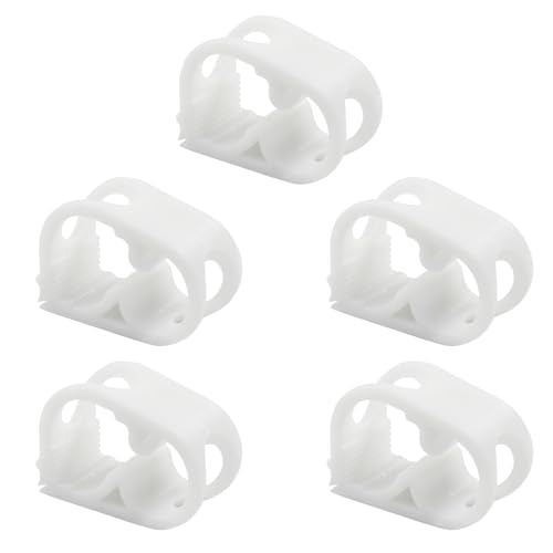 1/4" - 1/2" Plastic Tubing Clamps, 5 Pcs Adjustable Tube Clamp, Peg Tube Clip, Laboratory Pinch Valve Flow Control Hose Clamp for Control Wine, Beer Bottle and Infusion Bottle (White) - size: 1/4" - 1/2"