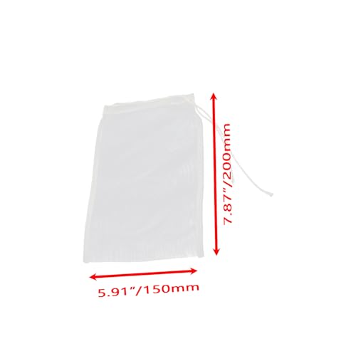 Extra Fine Filter Bags White Fine Filter Media Bags 200 Micron Quarium Filter Media Bags Sump Filter Sock,15 Pack (5.91" x 7.87")
