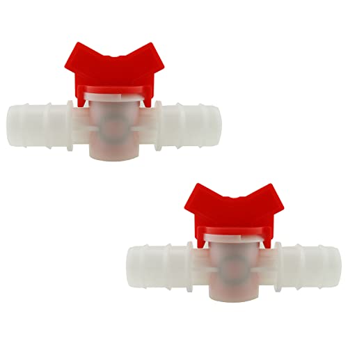 DGZZI Barbed Ball Valve 2PCS 3/4-Inch ID in-Line Ball Valves Shut-Off Switch Hose Barb Connectors with Hose Barb for Drip Irrigation and Aquariums White - size: 3/4inch