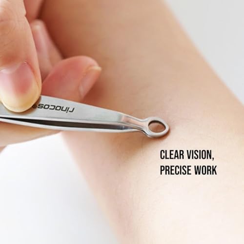 [Premium Hand-Made] Tweezers for women facial hair - Round tip Tweezers, Eyebrow Tweezers, 304 Surgical-grade Stainless Steel for Safety, Precision tweezers, Facial Hair for Men & Women - color: Aqua Blue