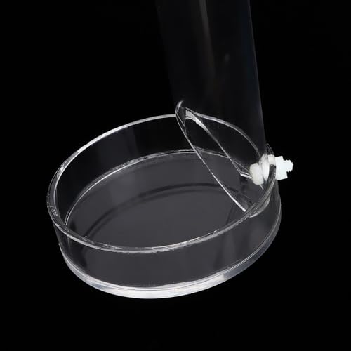 9.84inch Acrylic Aquarium Feeder with Tray Transparent Fish Tank Feeding Tube Leak-Proof Design with Suction Cups for Shrimp and Fish
