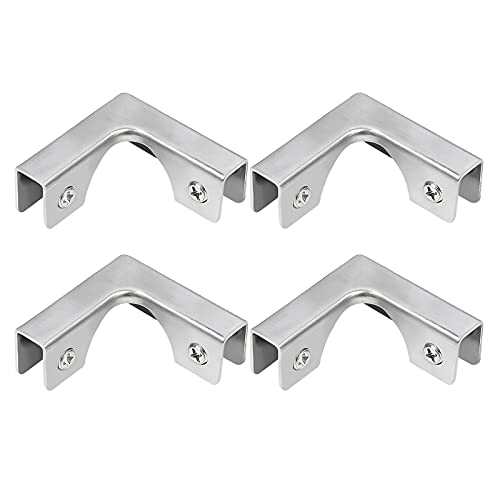 4Pcs Stainless Steel Glass Clamp 2 Way Glass Connectors Rimless Clip Holder for Fixing or DIY Fish Tank, Wind Guard, Display Cabinet, for 5-8mm Thickness - color: Stainless Steel,for 5-8mm, size: 4 Pieces