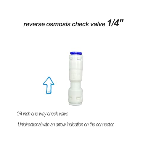 5-Pack Push to Connect 1/4 inch One Way Check Valve for Reverse Osmosis Water Filter, Easy Installation, Durable One-Way Valve (1/4)