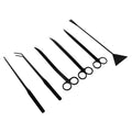 Kisangel 1 Set Aquarium Trimmer Tools Kit: Aquatic Plant Aquascaping Tool - Metal Tweezers Scissors Spatula Supply for Plants Clean