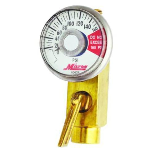 Milton S-638-1 1/4" NPT Flow Control Valve with Dial Gage