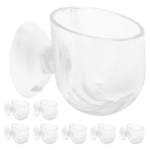 BESPORTBLE 8Pcs Hanging Aquarium Plant Holder, Acrylic Fish Tank Planter for Hydroponic Plants, Clear Space-Saving Aquatic Suction Cups for Home, Office, Hotel