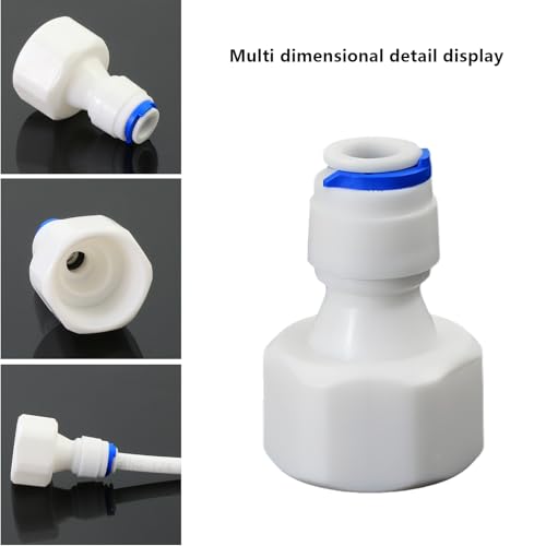 1/2"F to 1/4" Tube Push-Fit Adapter, 5 Pcs | Quick-connect adapter for RO reverse osmosis water filter systems, beverage dispensers & water purifiers. - size: 1/2"FPT to 1/4" QC Straight Adapter