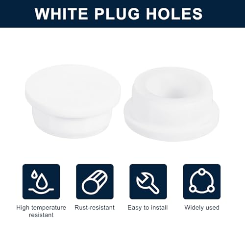 uxcell 4Pcs White Plug Holes, Waterproof Rubber Button Plug for 33mm / 1.3" Hole - size: 33mm