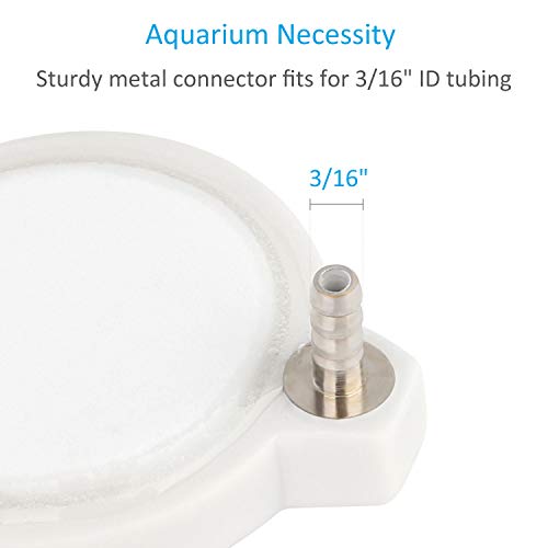 Pawfly 2 Inch White Air Stone Disc Small Bubble Stone Fish Tank Oxygen Stone for Air Pump Aquarium Fish Tank, 2 Pack