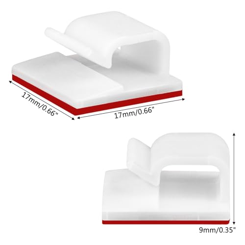 SOULWIT 50 Pcs Self Adhesive Cable Management Clips, Cable Organizers Sticky Wire Clips Cord Holder for TV PC Laptop Ethernet Cable Desktop Home Office (White) - color: White