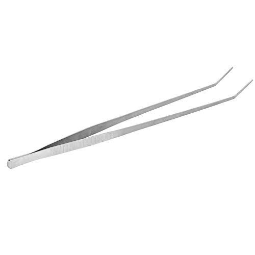 Fish Tank Water Plant Tweezers, Stainless Steel Elbow Curved Tool, 18.5 Inch - Durable Rust, Easy Aquarium Planting, Ideal for Aquascaping and Maintenance