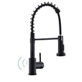 WEWE Matte Black Touchless Kitchen Faucet with Pull Down Sprayer - Motion Sensor Black Kitchen Faucet Spring Single Handle Kitchen Faucets, Stainless Steel Faucet for Kitchen Sink - color: Matte Black, style: Transitional