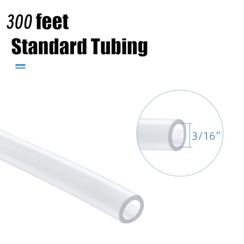 AQUANEAT Aquarium Airline Tubing 300 feet Standard 3/16" Air Hose for Fish Tank,Air Pump,Hydroponic and Pond
