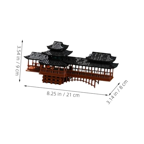 Mini Pavilion Ornament Elegant Micro Landscape Bridge for Zen Garden Bonsai and Aquarium Decor Versatile Plastic Decoration for Fairytale Gardens and Dollhouses