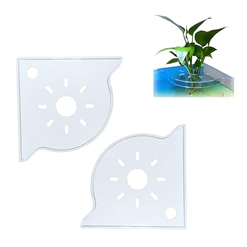 Aquarium Plant Holder for Rimless Fish Tank – 2 Pcs Corner Shelf for Fish Tank Top, Aquatic Plant Planter & Organizer for Aquatic Plants, Decor, and Accessories (White) - color: White