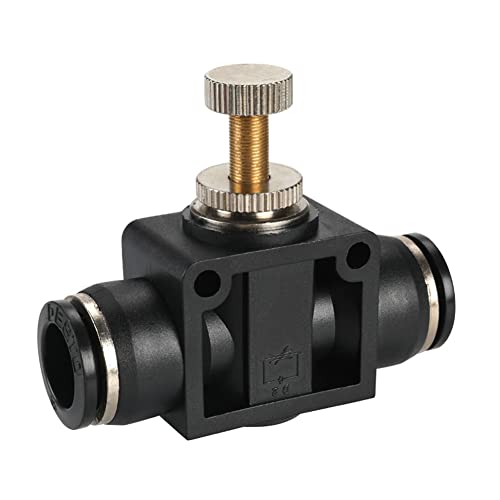 5PCS 1/4” OD Pneumatic Air Flow Control Valve, Union Straight in-Line Speed Controller Fitting 1/4 Inch Tube OD x 1/4 Inch Tube OD - size: 1/4" OD