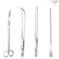 Cooclensportey Aquascape Tools - 4PCS Premium Aquascaping Tools Kit, Enduring Aquarium Tools Include Aquarium Scissors Tweezers and Algae Scraper, Terrarium Supplies for Fish Tank