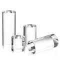 ZEERSHEE 4-Pack Clear Glass Cylinder Display Risers Crystal Blocks Display Stand for Collectibles Art Craft Transparent Solid Bases for Jewelry Cosmetic Crafts Closet Show(4''/3.2''/2.4''/1.6'')