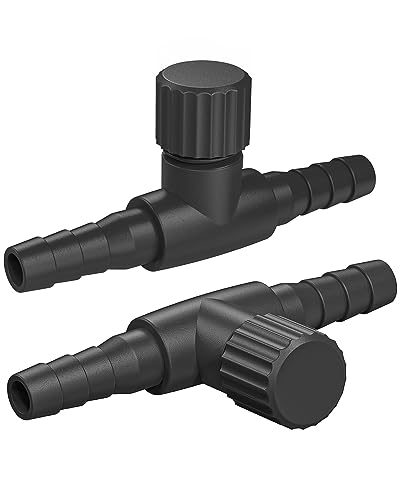 Pawfly Aquarium Air Control Valves for 3/16" ID Airline Tubing Single Way Plastic Air Flow Controllers Regulators Adjustable Black Hose Connectors Air Pump Accessories for Fish Tanks, 10 Pack - color: Black