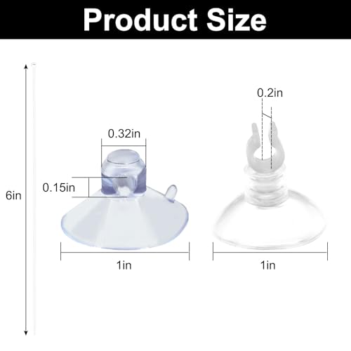 20 Pack 25mm Suction Cups and 0.2” Clips, Transparent Aquarium Suction Cups 100 Pcs Adjustable Zip Ties, Utility Sucker Pad for Fish Tank Decoration/Moss Shrimp Nest - style: Suction Cups*10，Clips*10