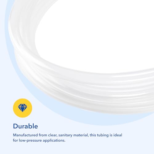 10ft 1/4''ID×3/8''OD Clear Vinyl Tubing Flexible and Hybrid PVC Tubing, Lightweight soft hose, drinkable pipe - size: 1/4 3/8 10ft