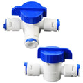 1/4" Push-Fit Tee Valve with Switch | Quick-connect plastic pipe joint for reverse osmosis water filtration systems, beverage dispensers & water purifiers. - size: 1/4" 3-Way Transfer Valve