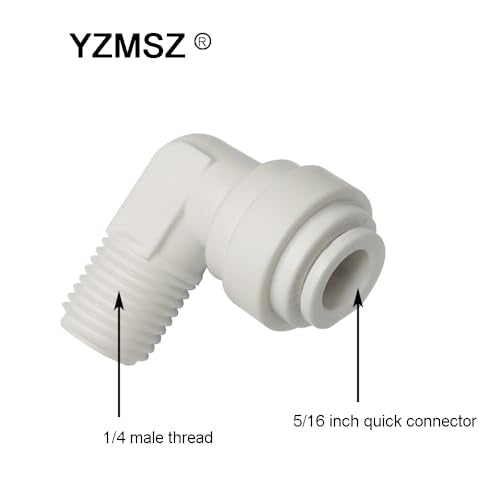 10-Piece 1/4" Male Thread to 5/16" Quick Connect Adapters - Elbow RO Water Filter Fittings for Reverse Osmosis System - style: elbow male 1/4 to 5/16 o.d.
