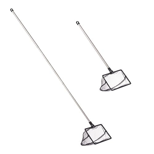 Long Handle Fine Net Fish Tank Net – Retractable 24 inches - size: 6 Inch